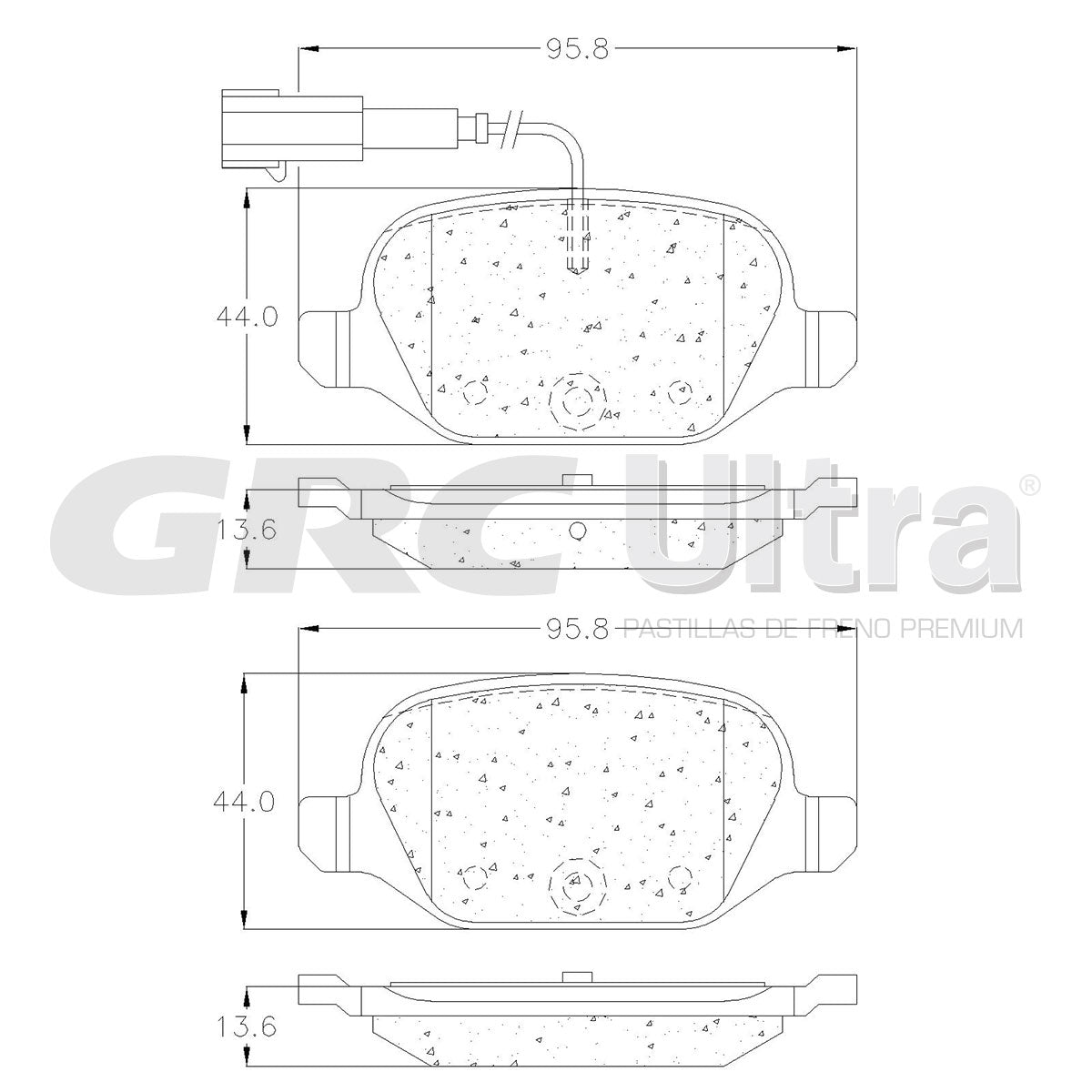 GMD1617 - BALATAS SEMIMETALICAS TRASERAS PARA FIAT 500 2011-2011