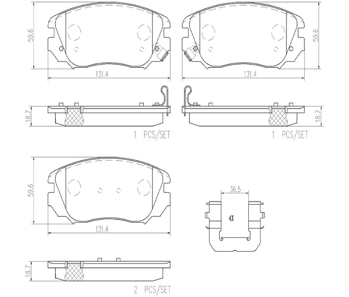 BRE-P59054N - BALATAS DELANTERAS PARA CHEVROLET MALIBU ECO 2013-2014