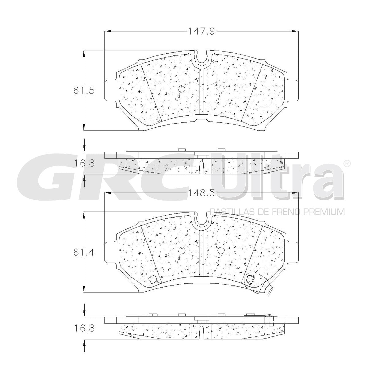 GMD753 - BALATAS SEMIMETALICAS DELANTERAS PARA CADILLAC SEVILLE 1998-2002
