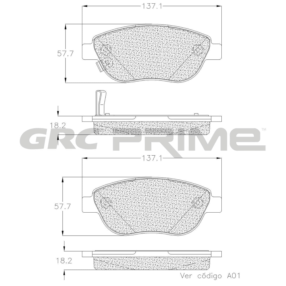 GPRD1778 - BALATAS SEMIMETALICAS DELANTERAS PARA FIAT 500 ABARTH 2012-2016