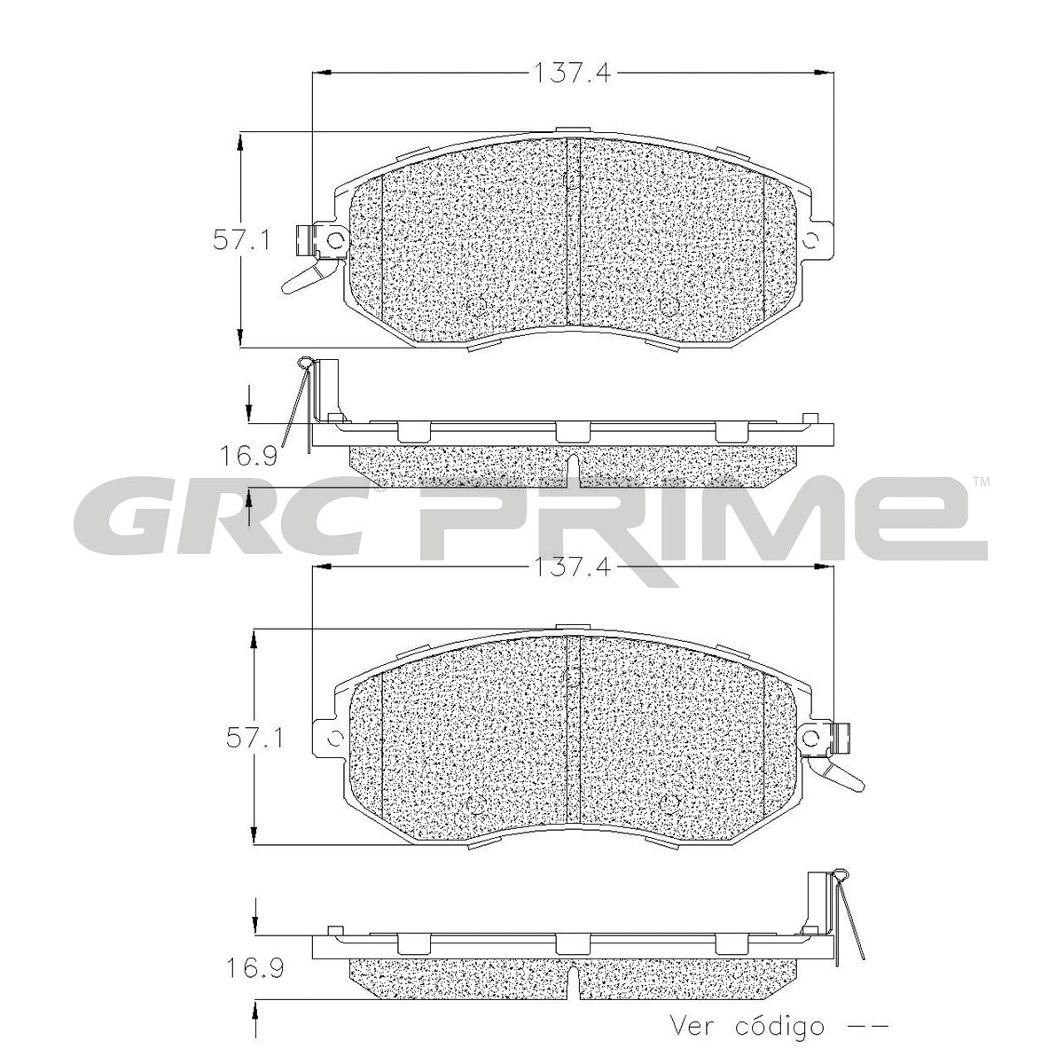 GPRD1539 - BALATAS CERAMICAS DELANTERAS PARA SCION FR-S 2013-2016