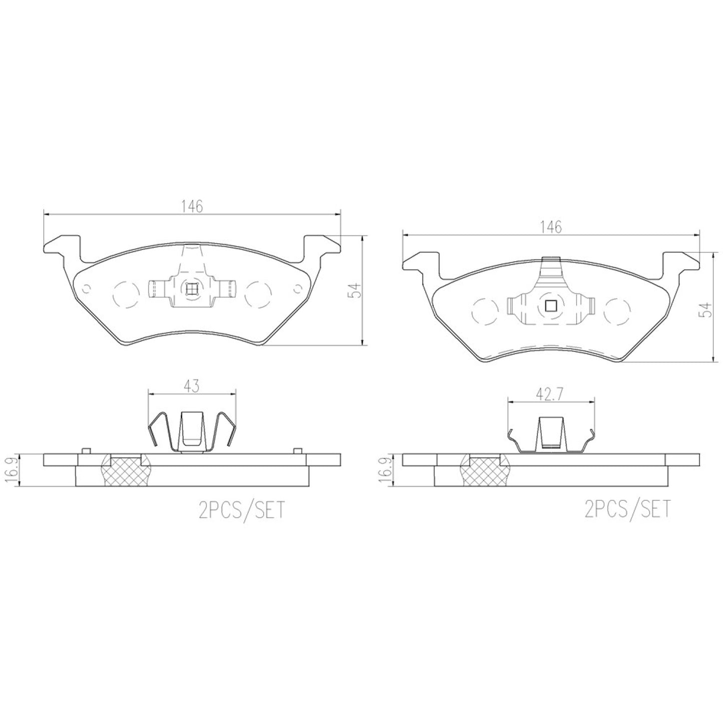 BRE-P85158 - BALATAS DELANTERAS PARA VOLKSWAGEN GOL BASE 2017-2017