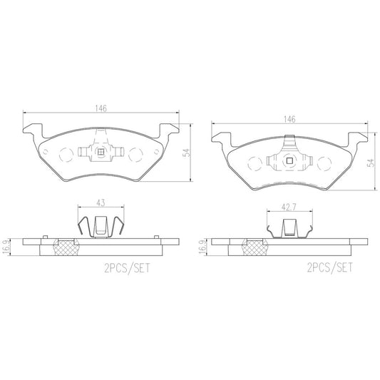 BRE-P85158 - BALATAS DELANTERAS PARA VOLKSWAGEN GOL BASE 2017-2017