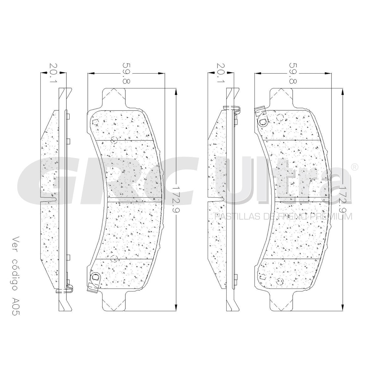 GCD974 - BALATAS CERAMICAS TRASERAS PARA CHEVROLET EXPRESS 2500 2003-2020