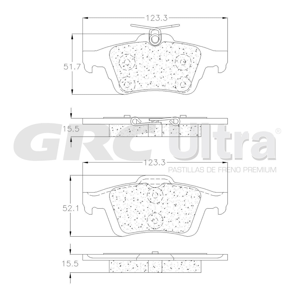 GCD1564 - BALATAS CERAMICAS TRASERAS PARA FORD C-MAX 2014-2018