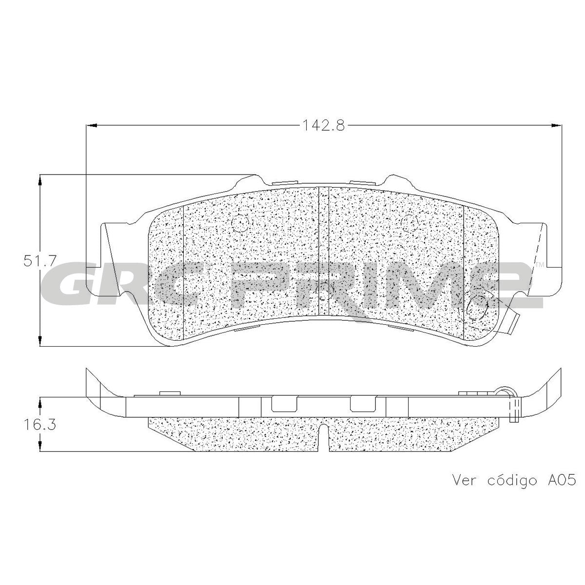 GPRD792SD - BALATAS SEMIMETALICAS TRASERAS PARA CADILLAC DEVILLE 4.6L 2000-2004