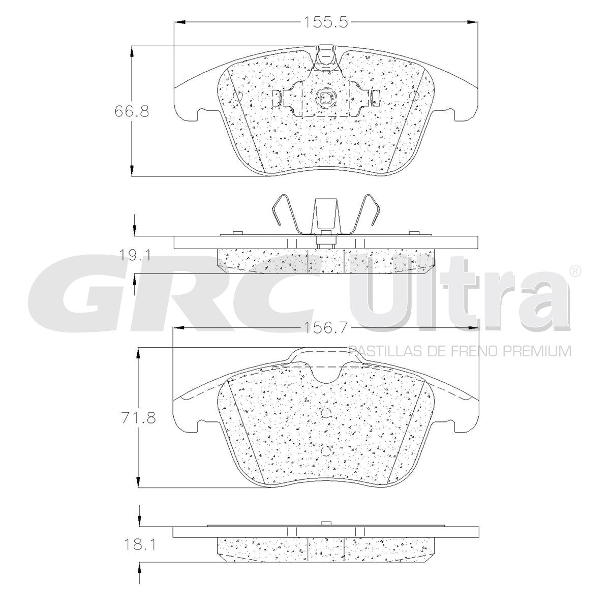 GCD1869 - BALATAS CERAMICAS DELANTERAS PARA JAGUAR XE 2.0L 2017-2017
