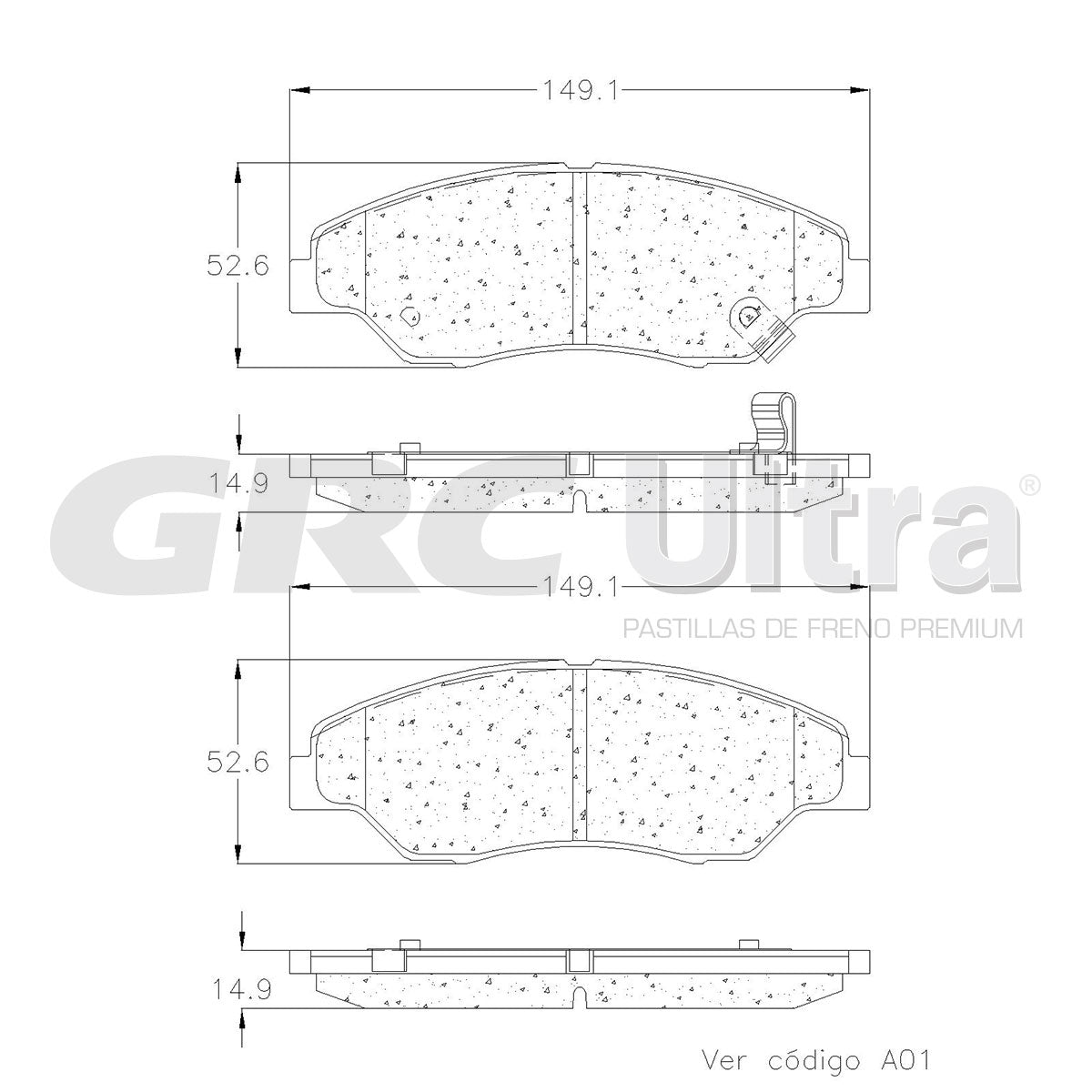 GCD774 - BALATAS CERAMICAS DELANTERAS PARA KIA SPORTAGE 1998-2002
