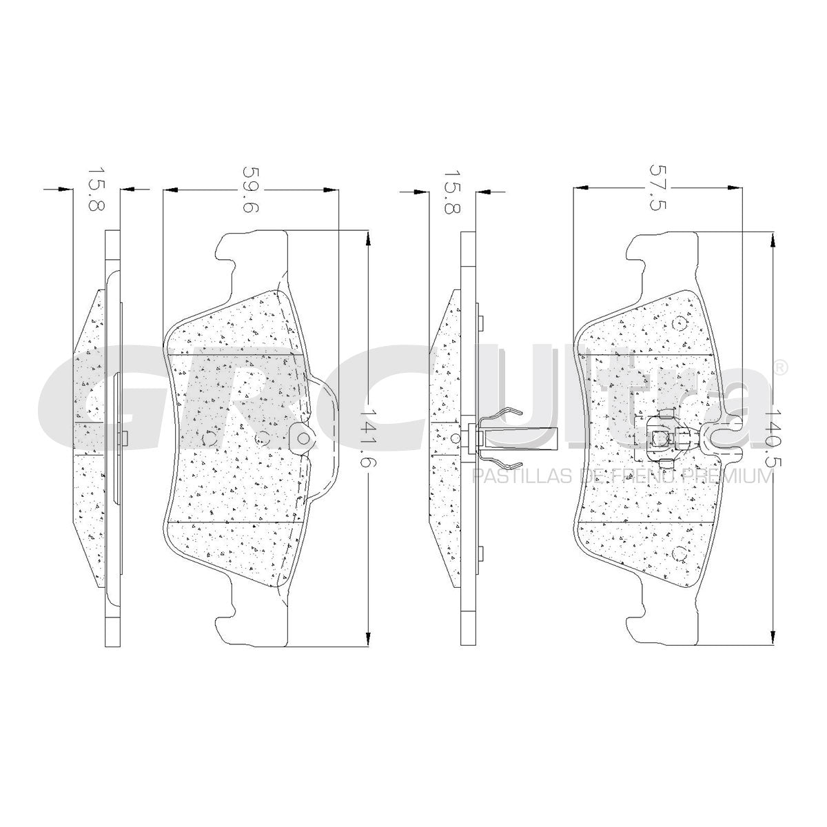 GMD1424 - BALATAS SEMIMETALICAS TRASERAS PARA MERCEDES-BENZ C63 AMG 2011-2011