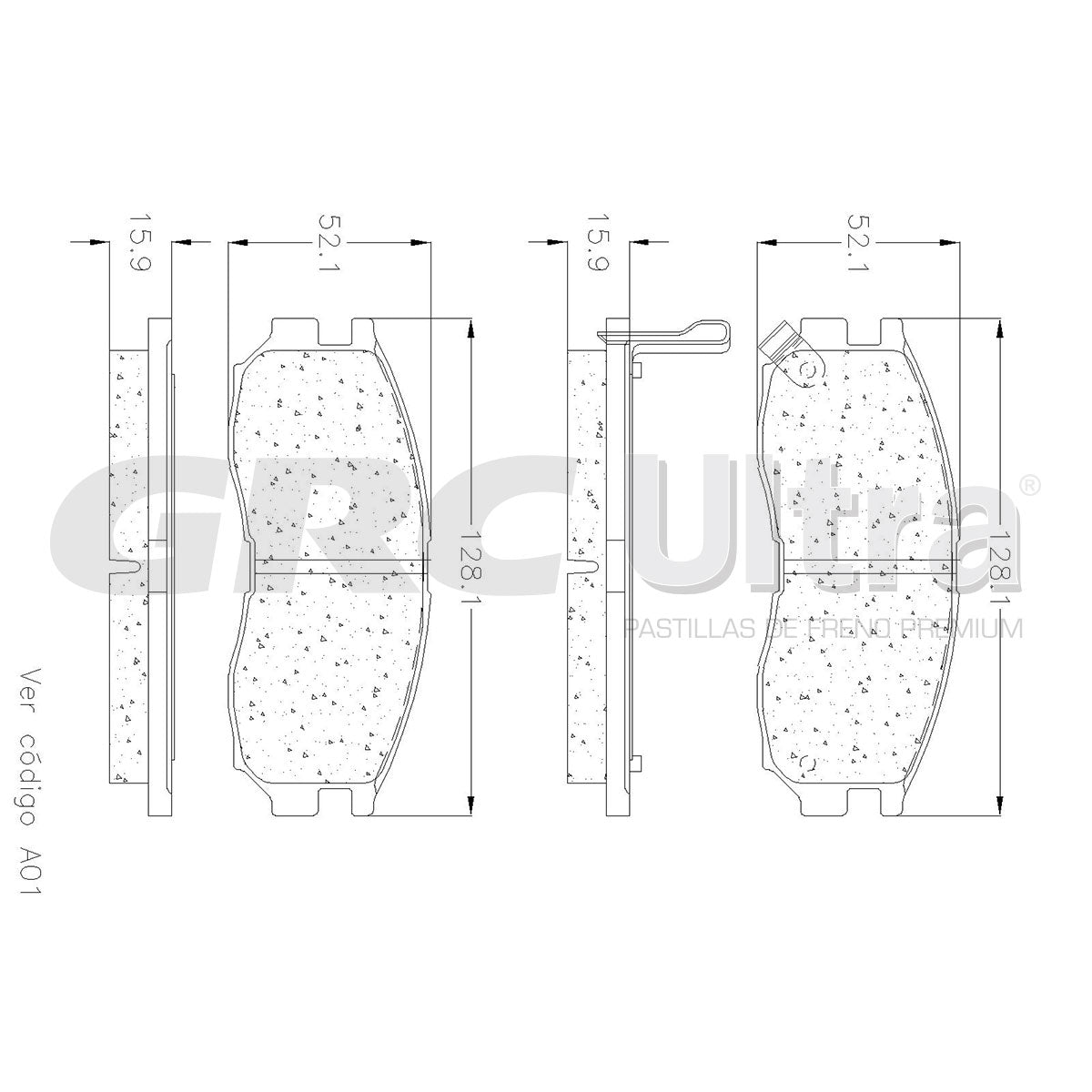 GCD484 - BALATAS CERAMICAS DELANTERAS PARA CHRYSLER CIRRUS 2001-2001