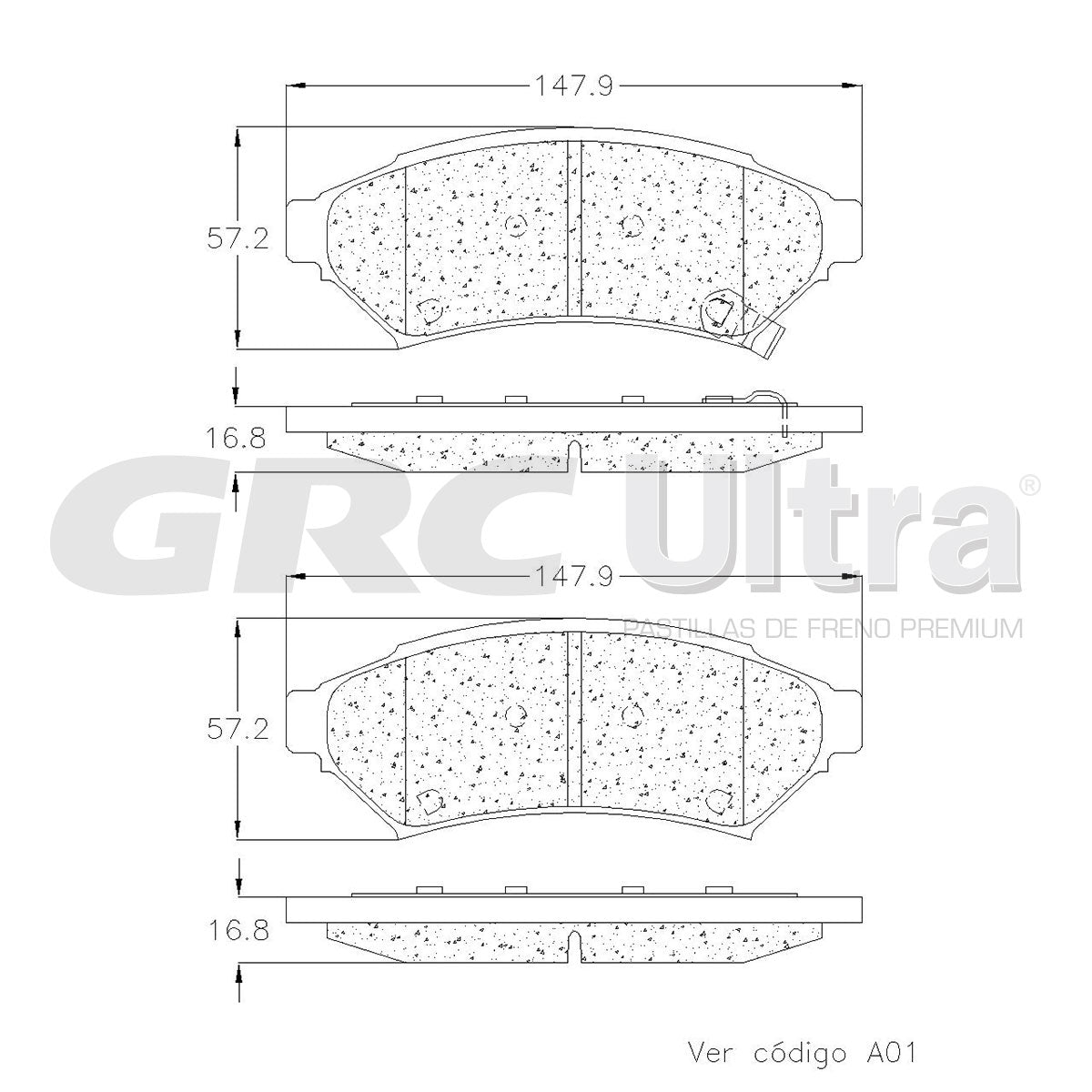 GCD1075 - BALATAS CERAMICAS DELANTERAS PARA BUICK ALLURE 2005-2009