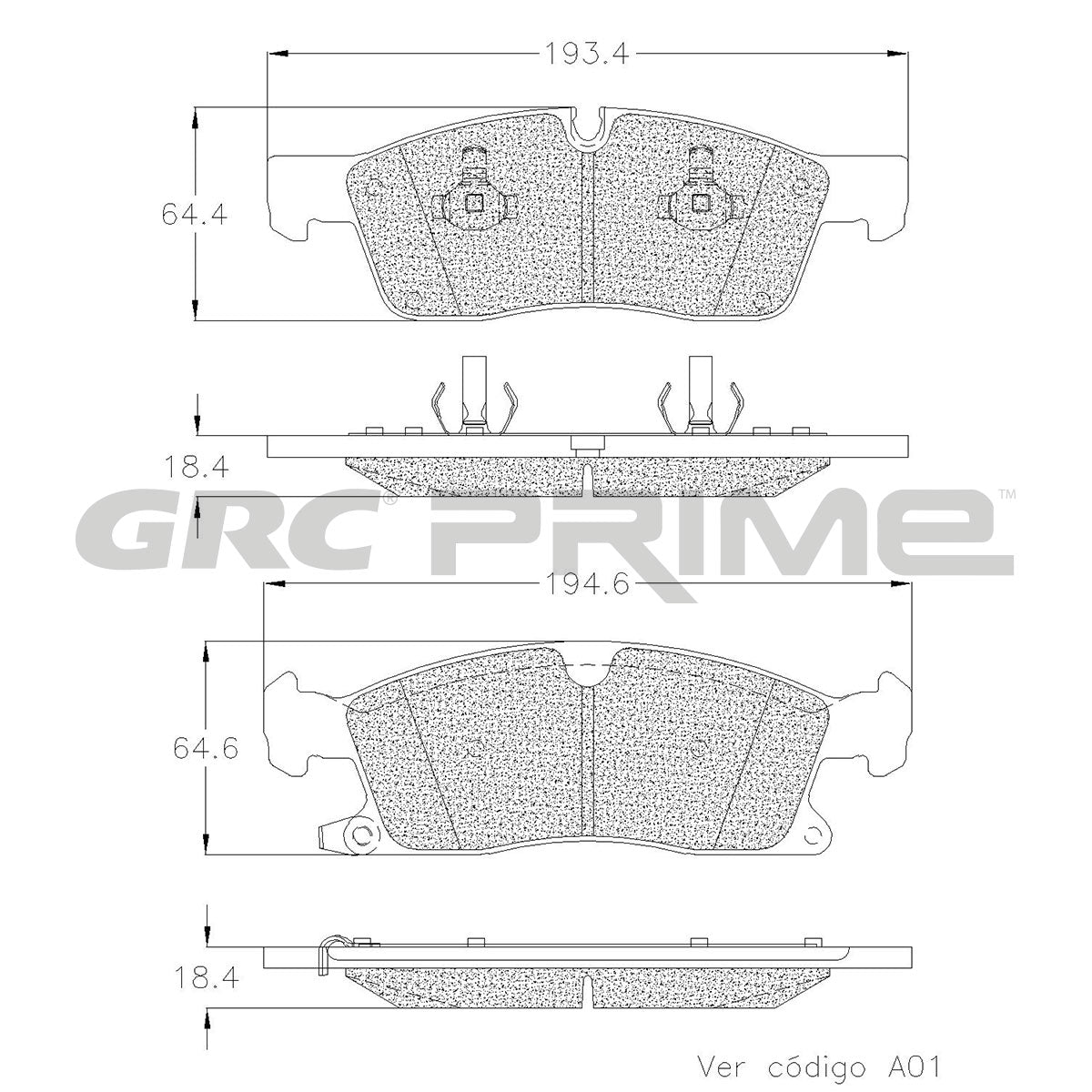 GPRD1455SD - BALATAS SEMIMETALICAS DELANTERAS PARA DODGE DURANGO 2011-2011