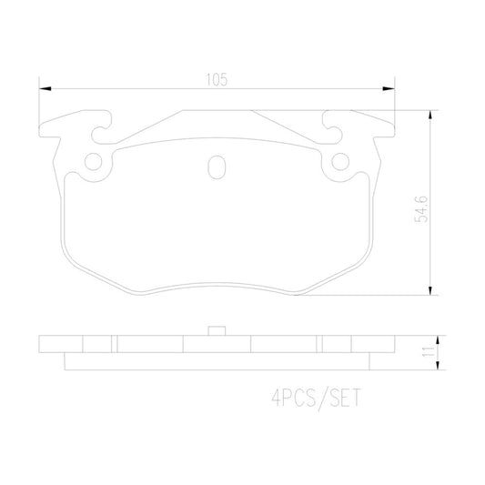BRE-P61032N - BALATAS TRASERAS PARA PEUGEOT 206 BASE 2007-2007