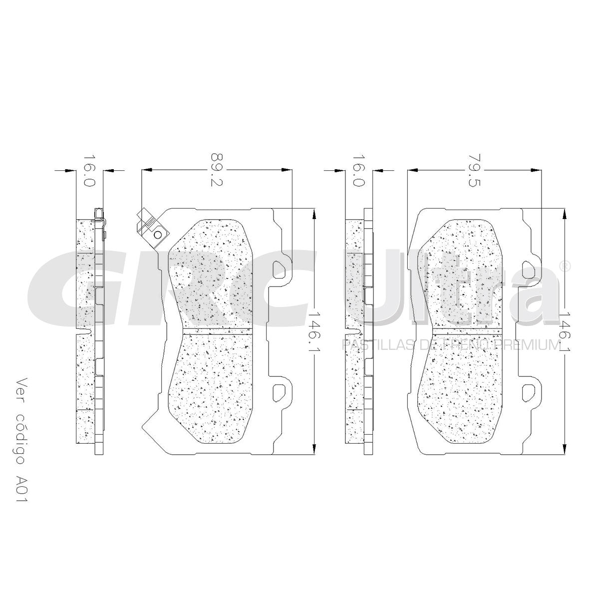 GCD1802 - BALATAS CERAMICAS DELANTERAS PARA CHEVROLET COLORADO 2015-2020