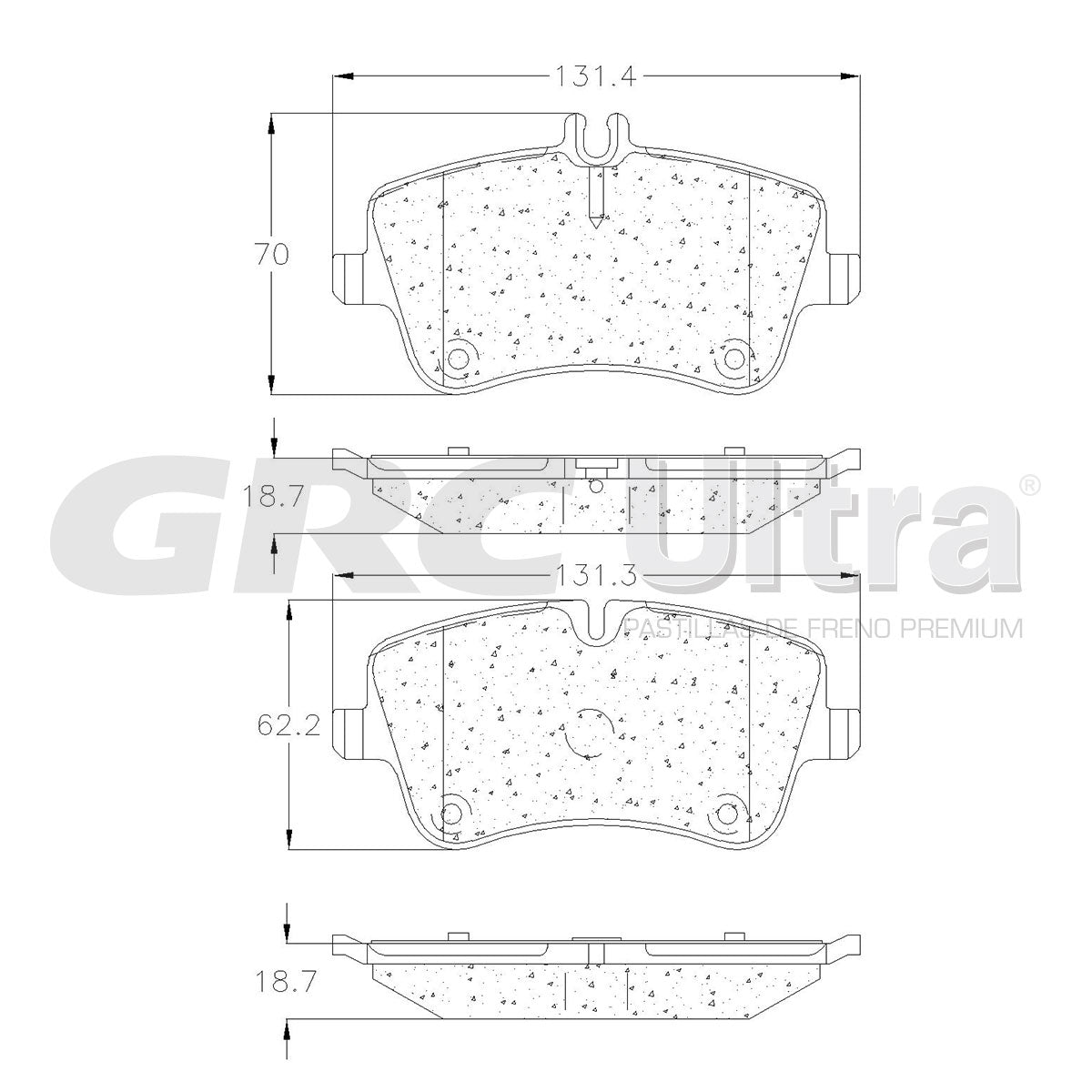 GMD872 - BALATAS SEMIMETALICAS DELANTERAS PARA MERCEDES-BENZ C200 2001-2004