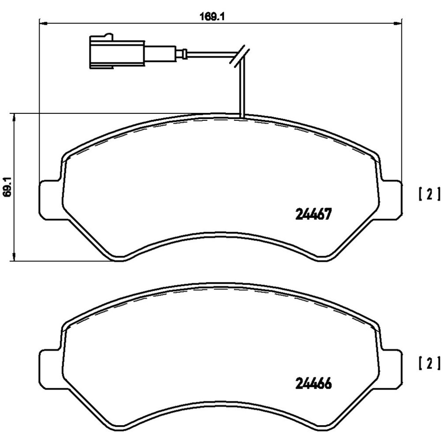BRE-P23136 - BALATAS DELANTERAS PARA FIAT DUCATO BASE 2008-2019