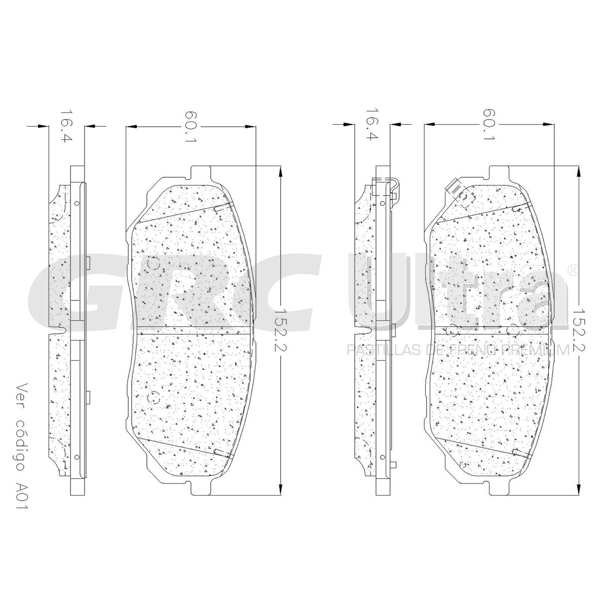 GCD1962 - BALATAS CERAMICAS DELANTERAS PARA KIA SORENTO 2016-2017