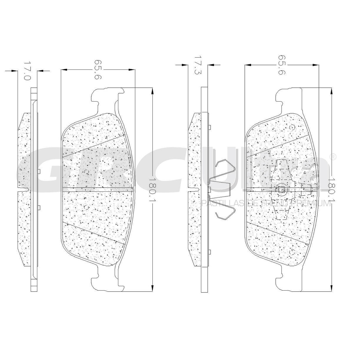 GCD1771 - BALATAS CERAMICAS DELANTERAS PARA FORD FOCUS ST 2015-2016