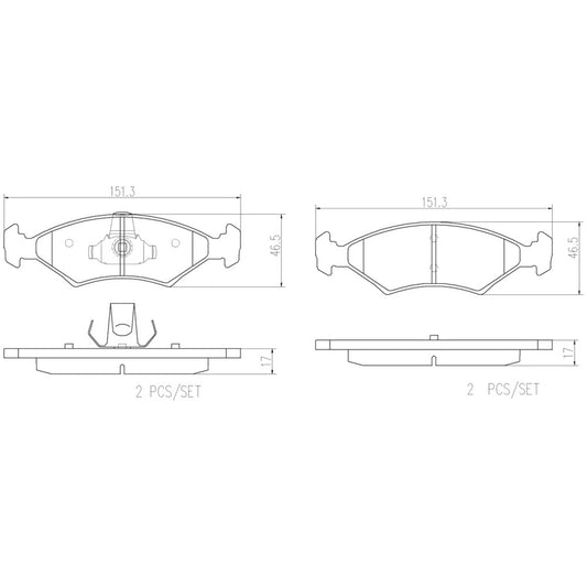BRE-P24123N - BALATAS DELANTERAS PARA FORD COURIER L 2001-2009