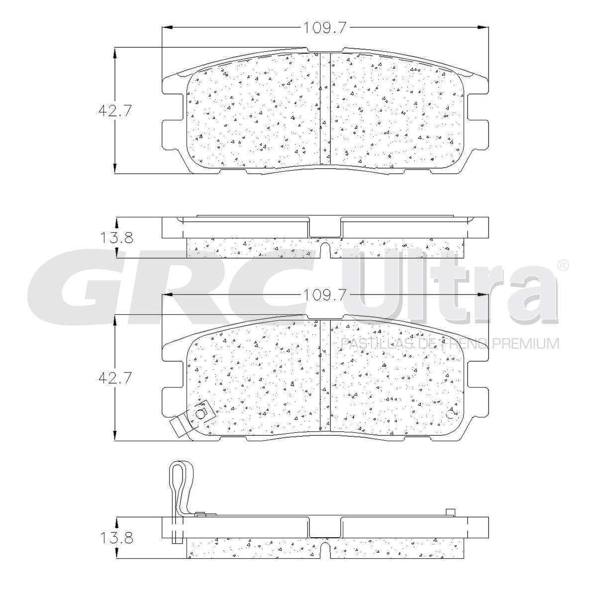 GCD580 - BALATAS CERAMICAS TRASERAS PARA ACURA SLX 1996-1999