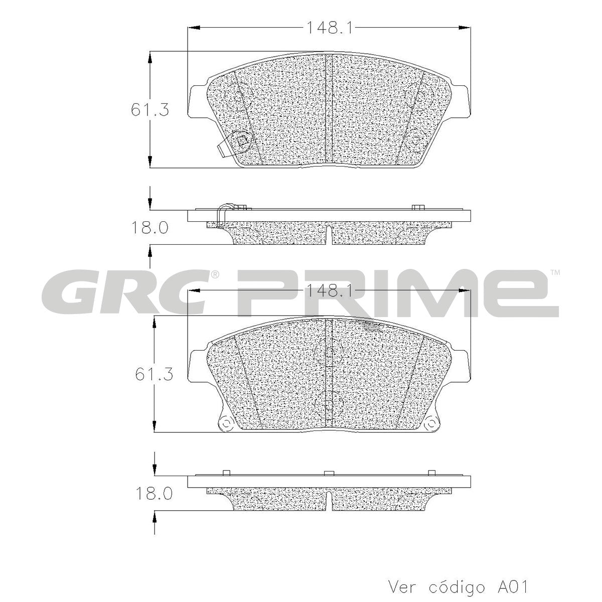 GPRD1467 - BALATAS CERAMICAS DELANTERAS PARA BUICK ENCORE 2013-2017
