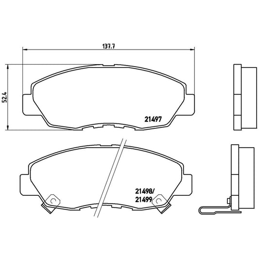 BRE-P28042 - BALATAS DELANTERAS PARA HONDA ACCORD DX SEDAN 1993-1993