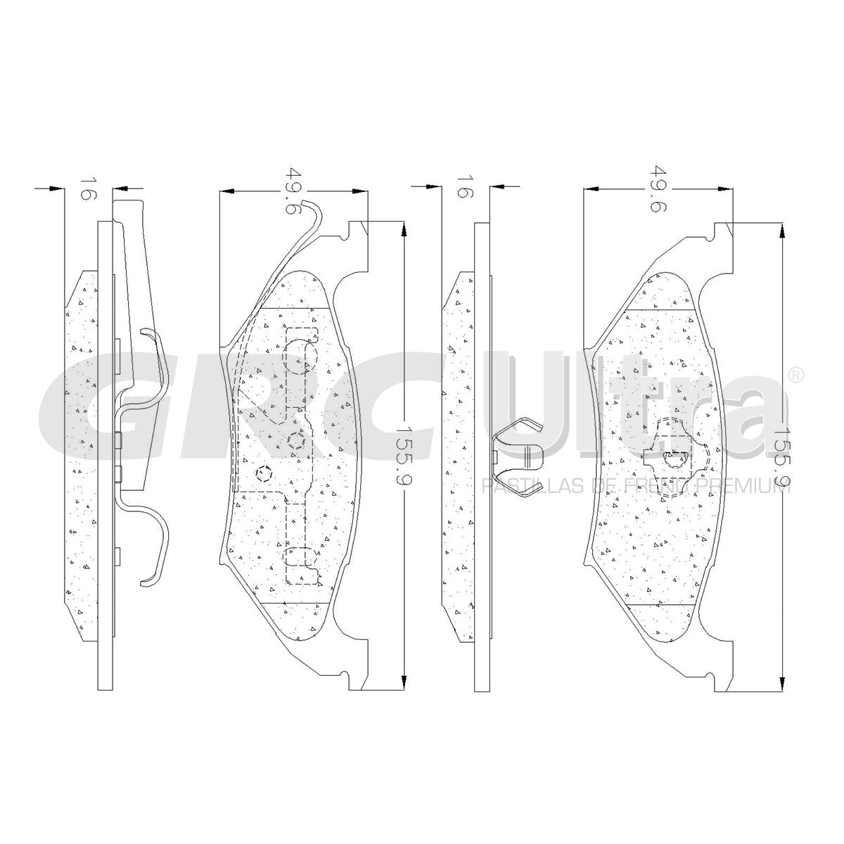 GCD544 - BALATAS CERAMICAS TRASERAS PARA FORD CROWN VICTORIA BASE 1993-1995