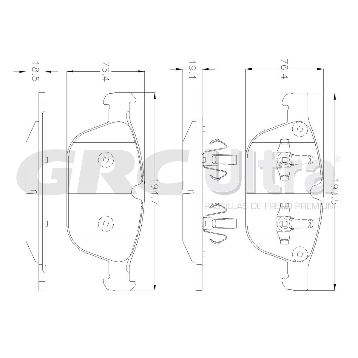 GMD1412 - BALATAS SEMIMETALICAS DELANTERAS PARA VOLVO XC60 3.0L 2012-2012