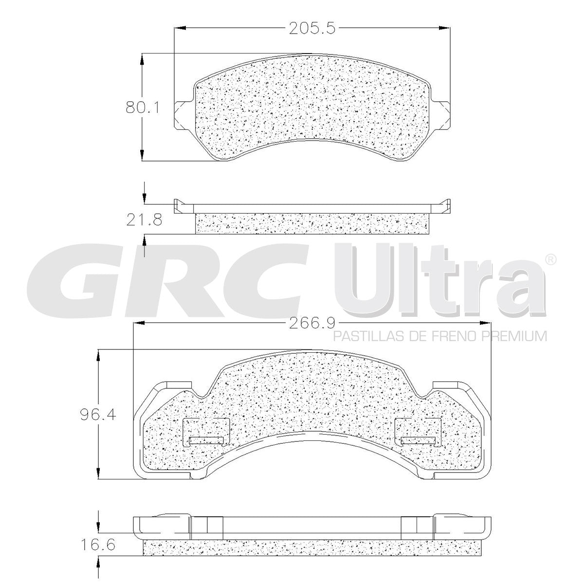 GMD184 - BALATAS SEMIMETALICAS DELANTERAS PARA BLUE BIRD TC1000 1997-1997