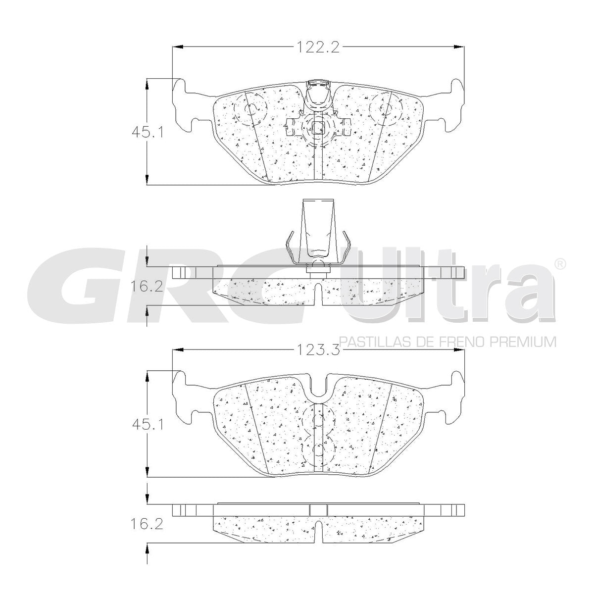 GMD1239 - BALATAS SEMIMETALICAS TRASERAS PARA BMW 525I 2003-2003