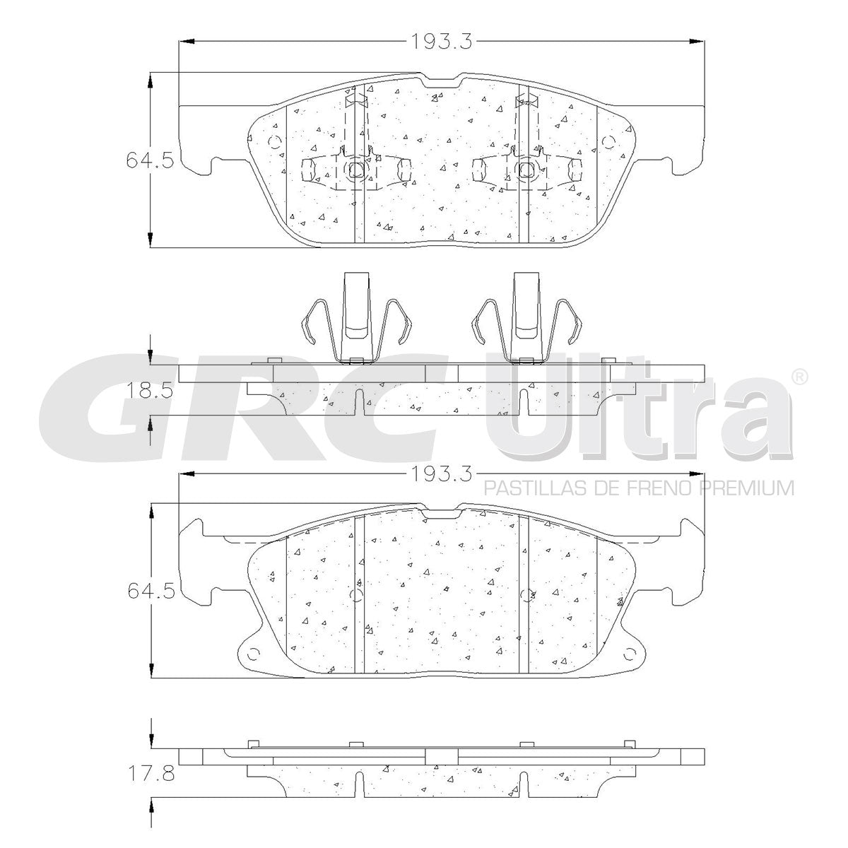 GCD1818 - BALATAS CERAMICAS DELANTERAS PARA FORD EDGE SE 2019-2019