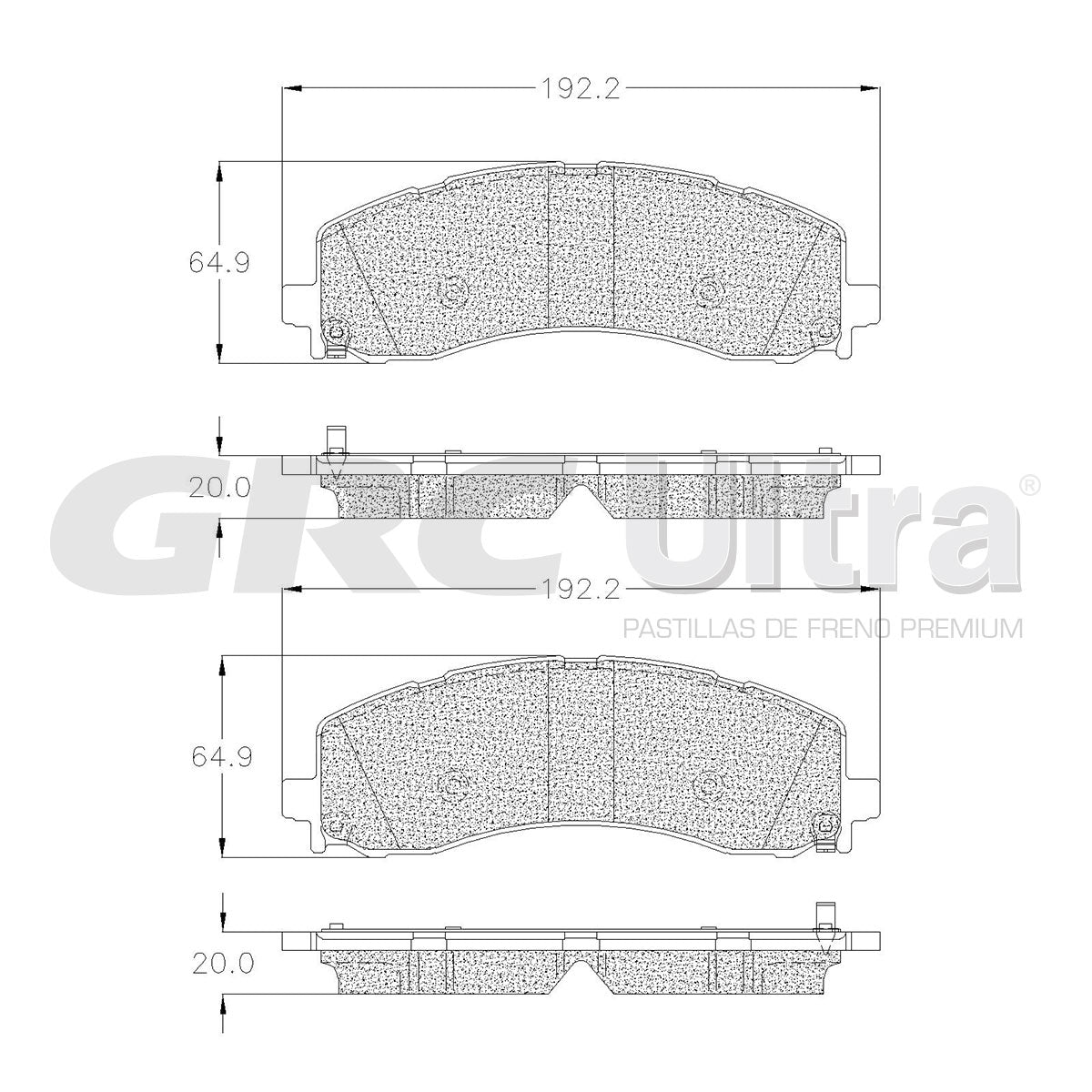 GMD2225 - BALATAS SEMIMETALICAS TRASERAS PARA RAM 2500 2019-2023