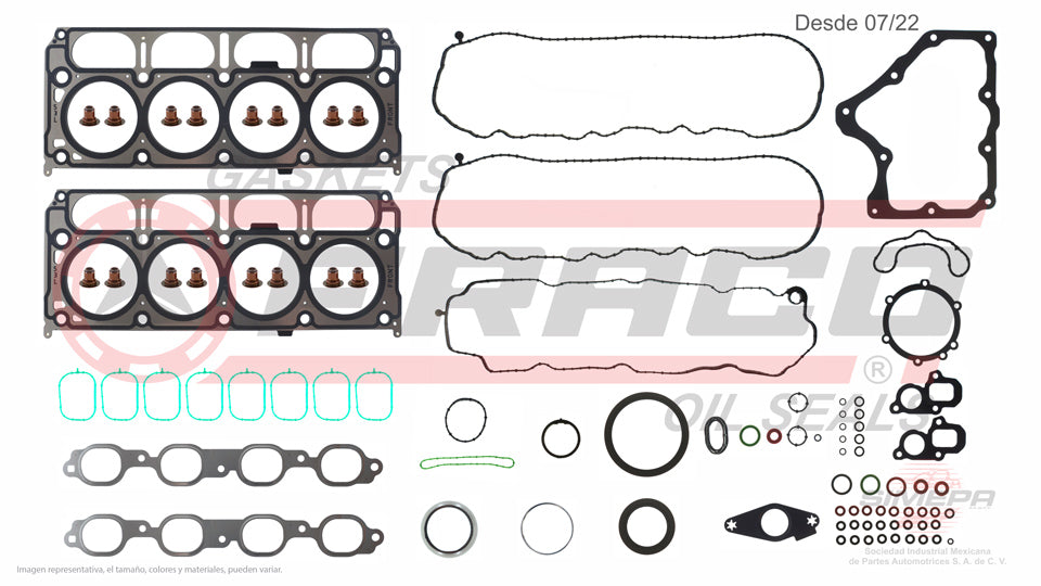 FSX-3082067 - JUEGO DE EMPAQUES PARA CHEVROLET SILVERADO 1500 V8 5.3 L 16 V. OHV 2014-2017