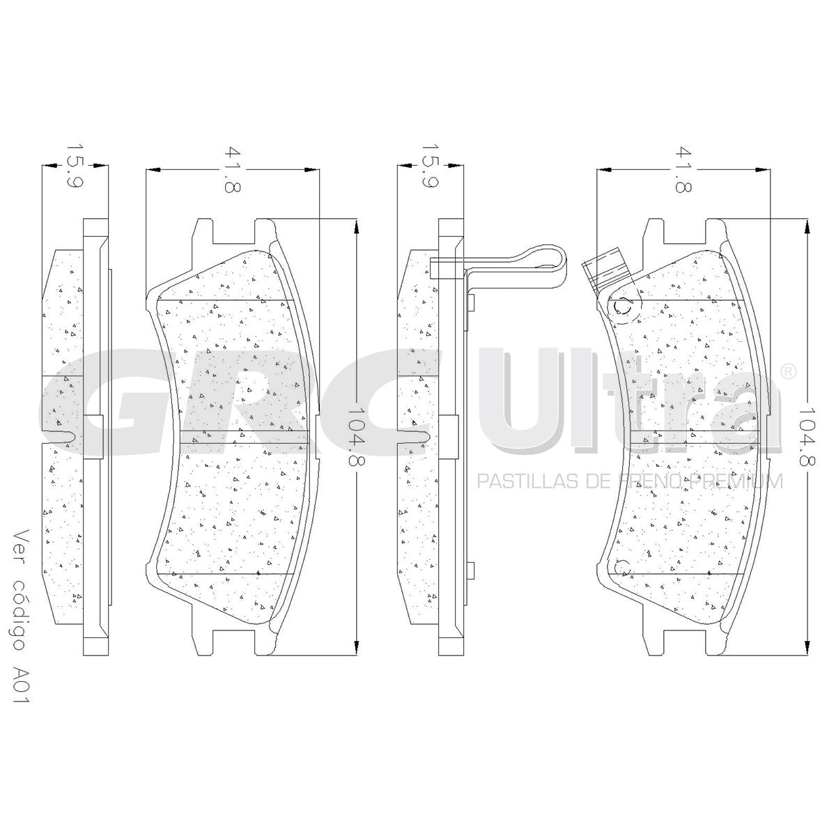 GCD1148 - BALATAS CERAMICAS DELANTERAS PARA DODGE ATOS 2001-2002
