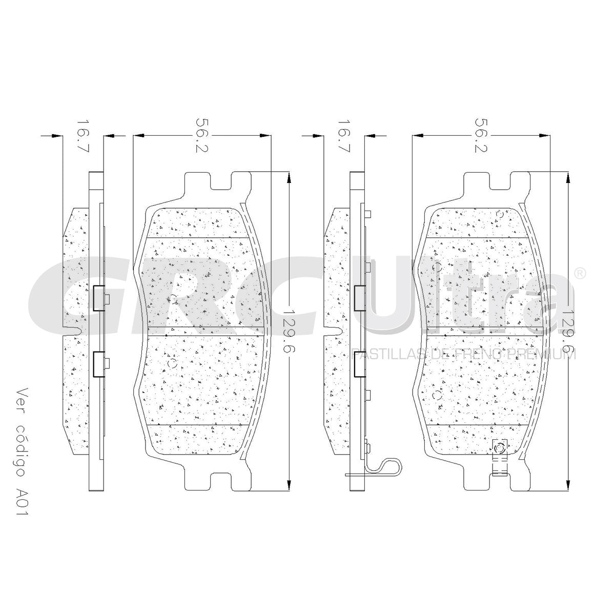 GCD1156 - BALATAS CERAMICAS DELANTERAS PARA DODGE ATTITUDE 2006-2011