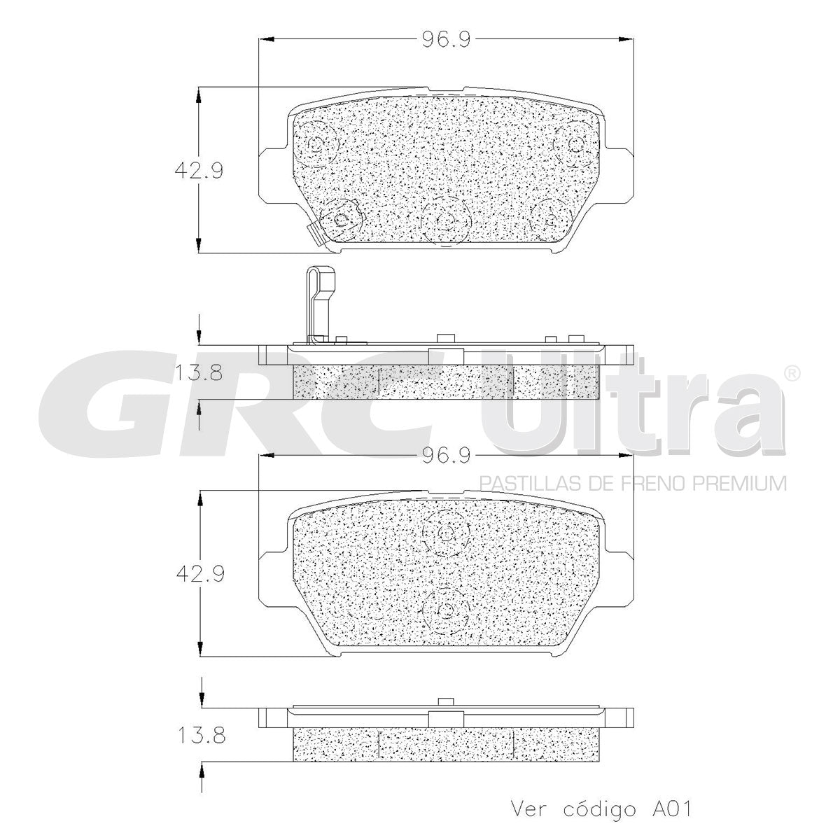 GCD2156 - BALATAS CERAMICAS TRASERAS PARA MITSUBISHI ECLIPSE CROSS 2018-2019