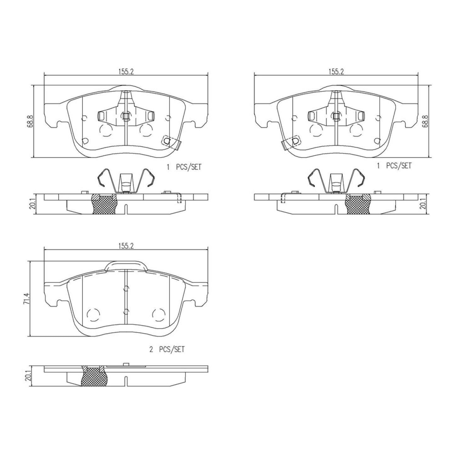BRE-P23167N - BALATAS DELANTERAS PARA FIAT 500L EASY 2014-2017