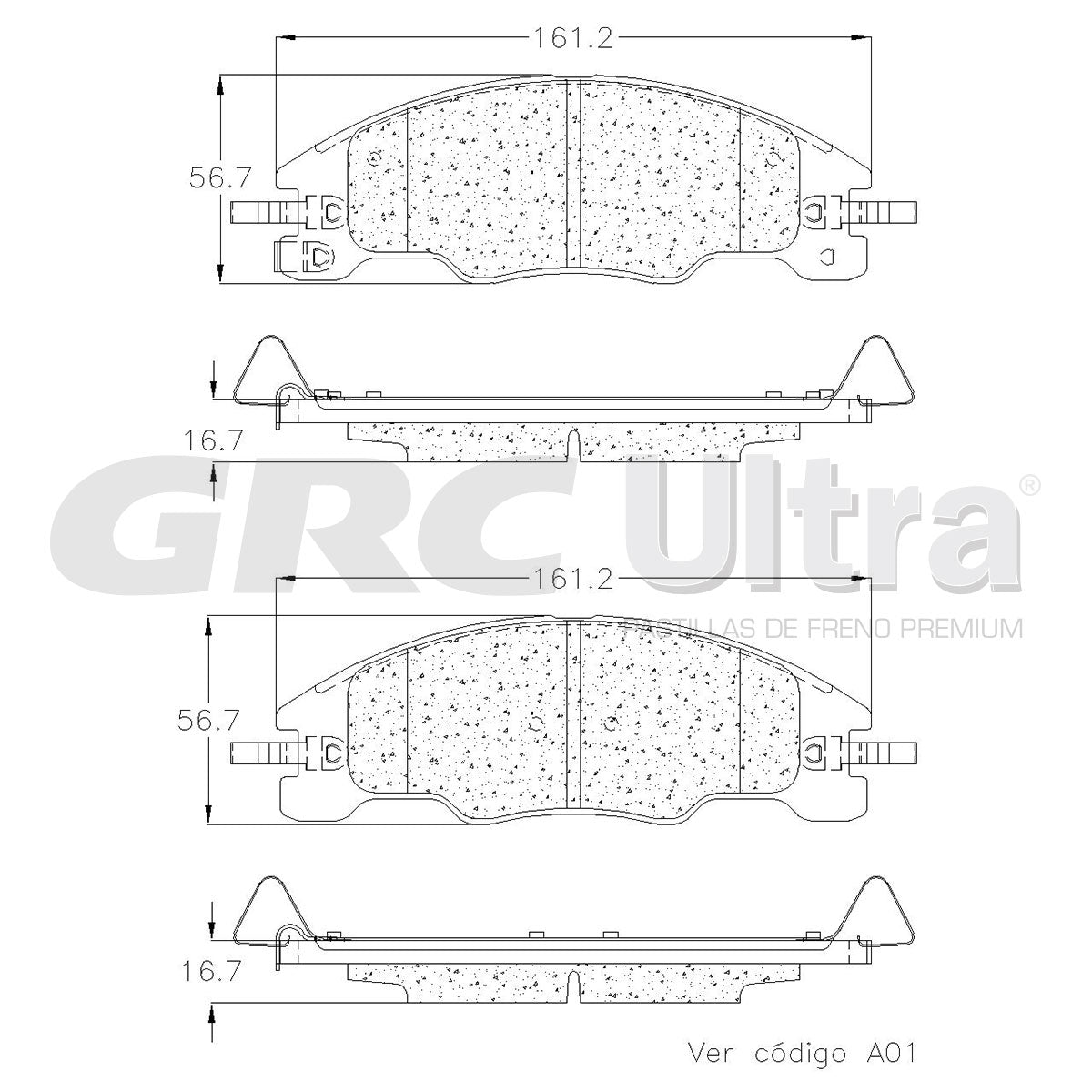 GCD1339 - BALATAS CERAMICAS DELANTERAS PARA FORD FOCUS 2.0L 2008-2009