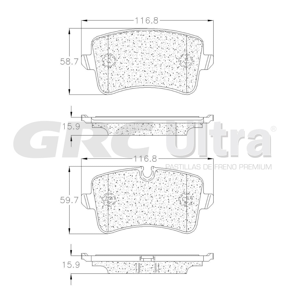 GMD1547A - BALATAS SEMIMETALICAS TRASERAS PARA AUDI RS Q3 2018-2018