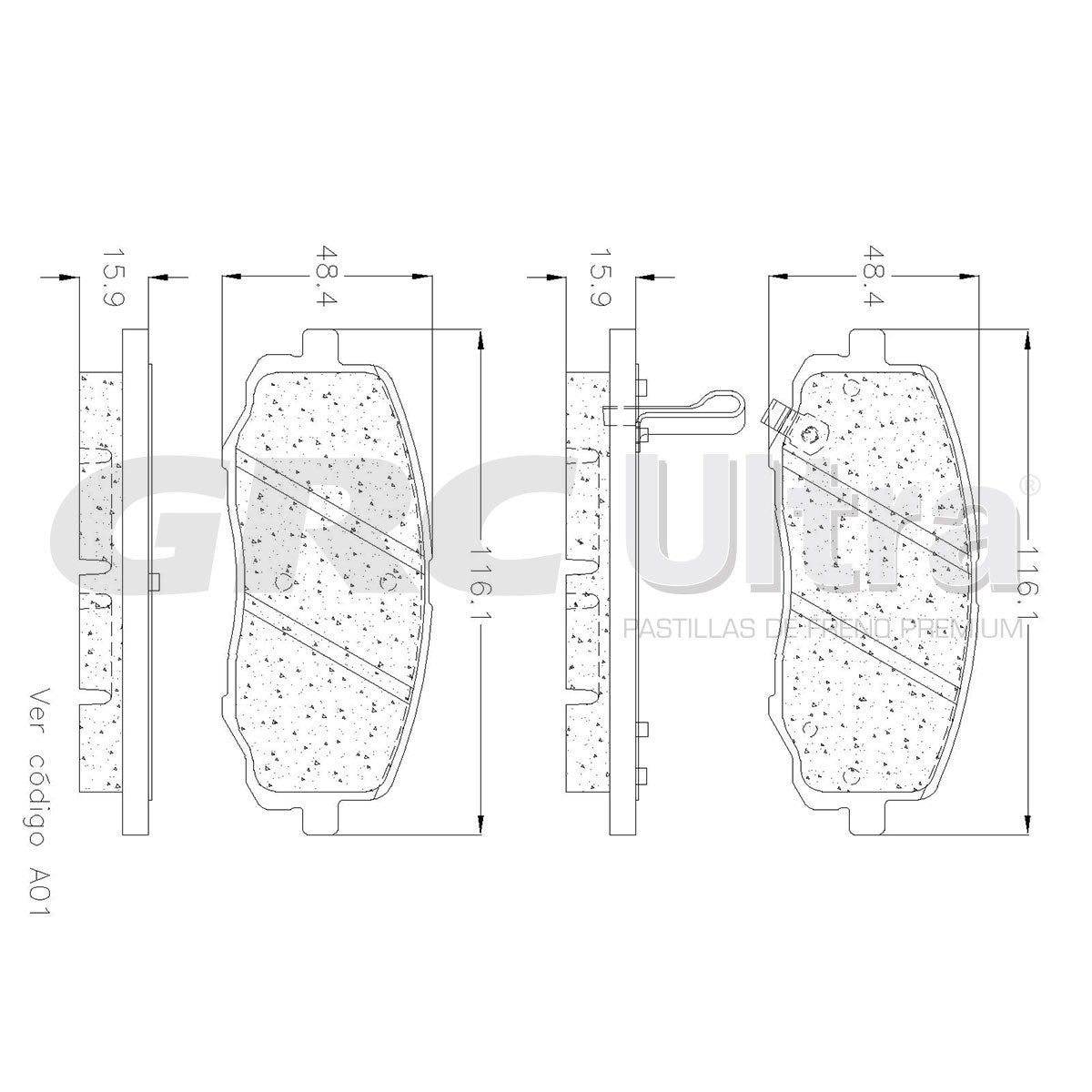 GCD1684 - BALATAS CERAMICAS DELANTERAS PARA DODGE I10 2012-2014