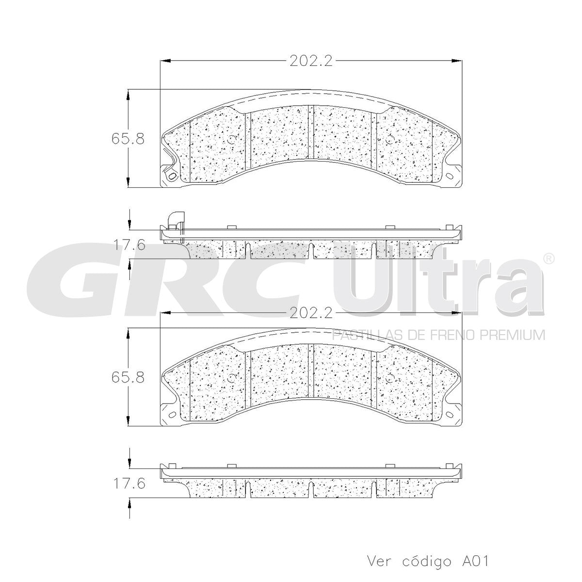 GCD1565A - BALATAS CERAMICAS TRASERAS PARA NISSAN NV1500 2012-2021
