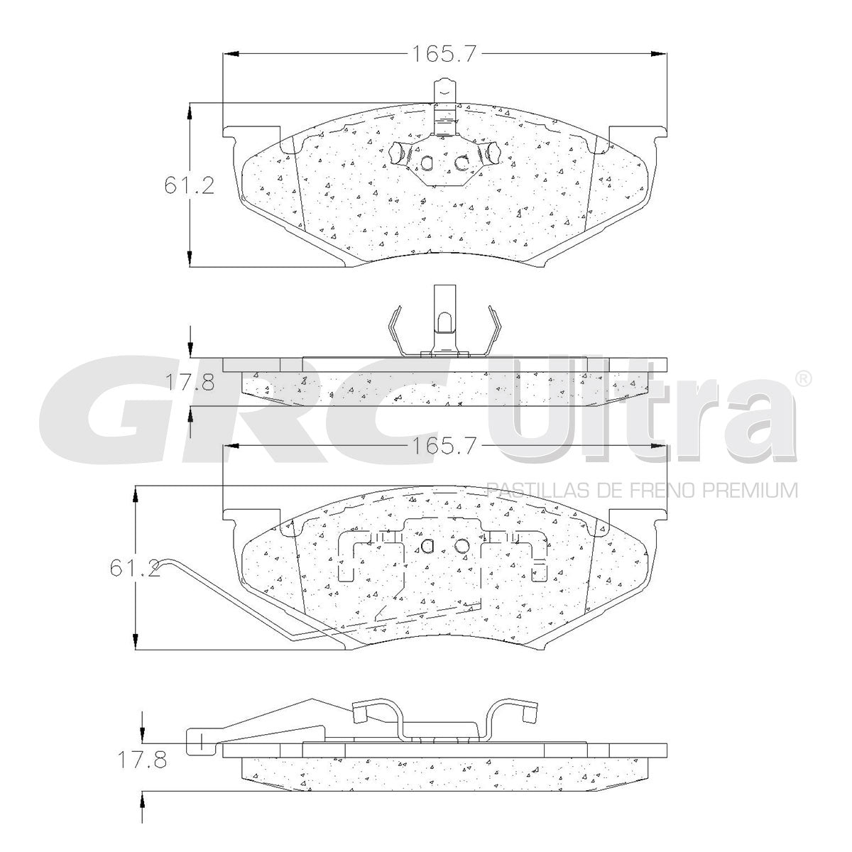 GMD416 - BALATAS SEMIMETALICAS DELANTERAS PARA CHRYSLER TOWN & COUNTRY 1990-1990