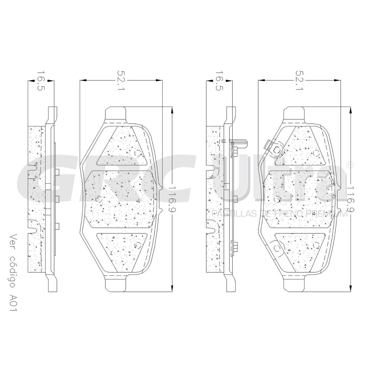 GMD1612 - BALATAS SEMIMETALICAS TRASERAS PARA FORD EXPLORER 2013-2014