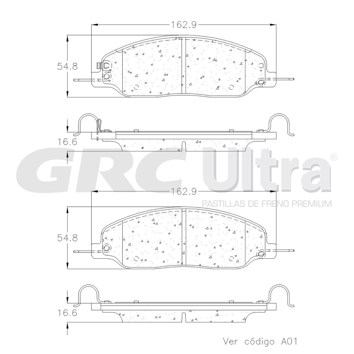 GCD1463 - BALATAS CERAMICAS DELANTERAS PARA FORD MUSTANG 5.0L 2012-2012