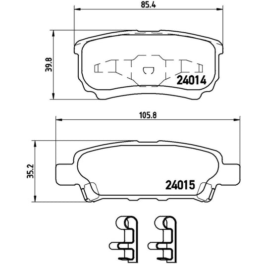 BRE-P54034 - BALATAS TRASERAS PARA CHRYSLER 200 LIMITED 2012-2014