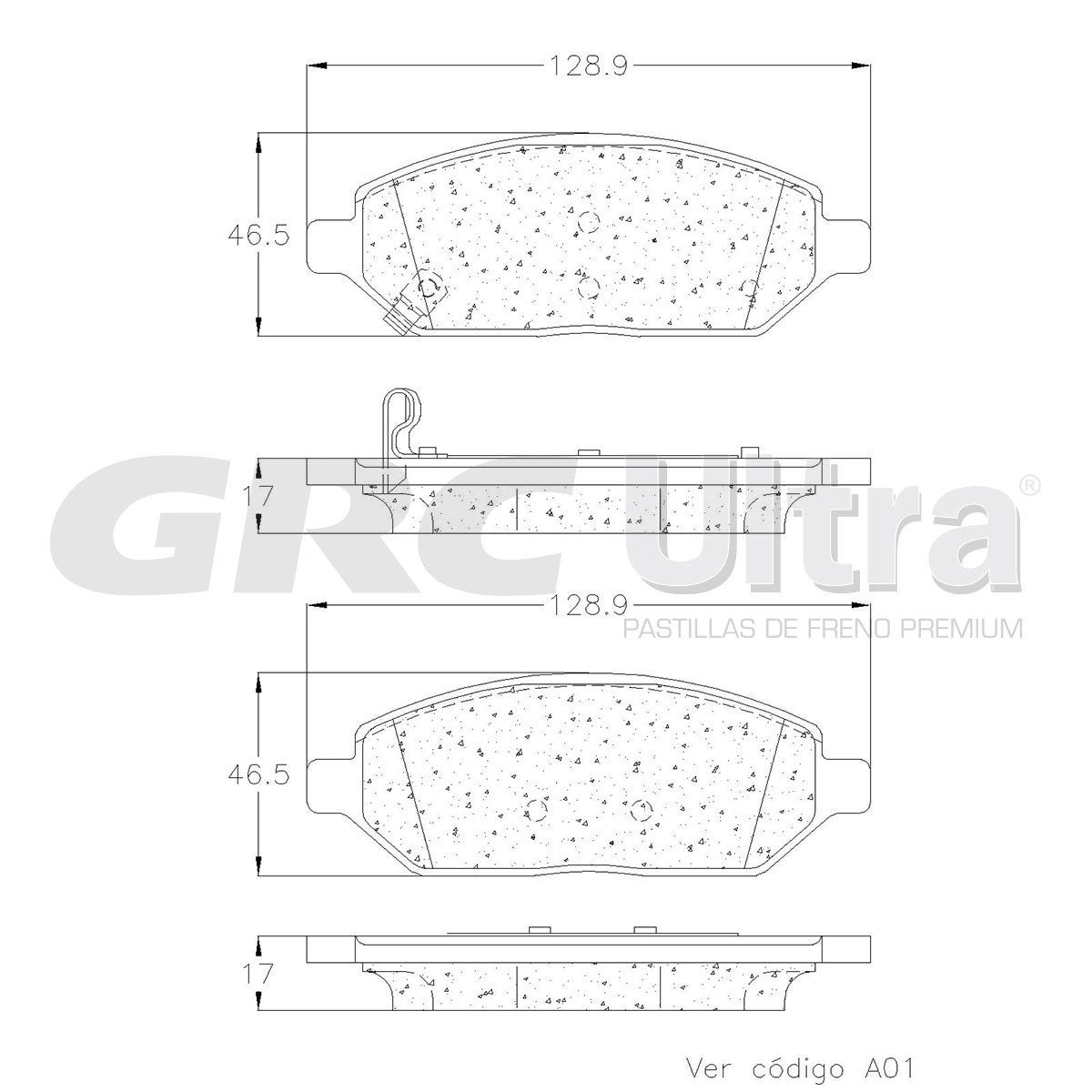 GMD2024 - BALATAS SEMIMETALICAS DELANTERAS PARA CHEVROLET SPARK 2016-2020