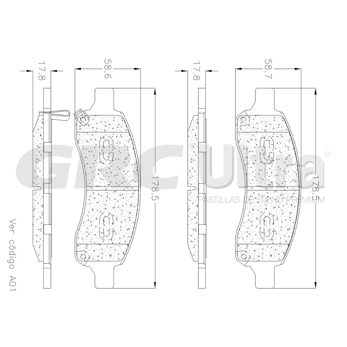 GMD1169 - BALATAS SEMIMETALICAS DELANTERAS PARA BUICK RAINIER 2006-2007