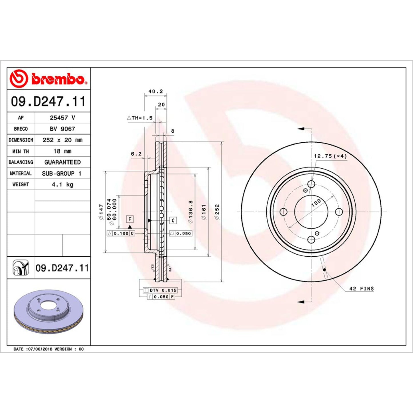 BRE-09.D247.11 - PAR DE DISCOS DE FRENO DELANTEROS PARA SUZUKI BALENO GLE 2022-2022