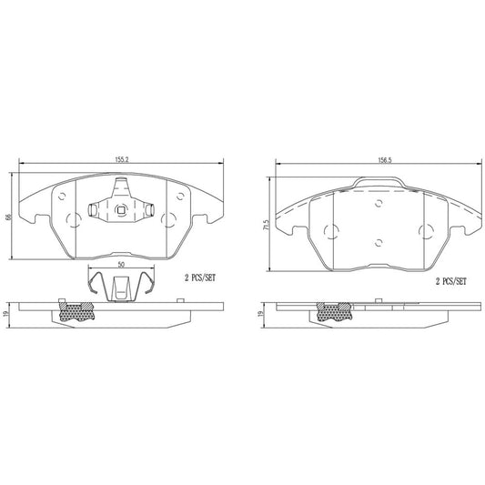 BRE-P61076N - BALATAS DELANTERAS PARA PEUGEOT 207 RC 2008-2010