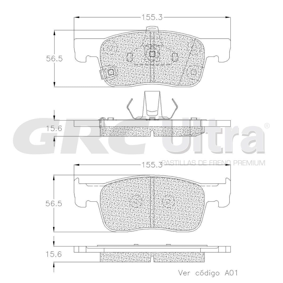 GCD1940 - BALATAS CERAMICAS DELANTERAS PARA CHEVROLET CAVALIER 2018-2020